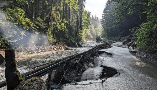 Das Hochwasser vom 3. Juni 2024 belastet nach wie vor den Haushalt der Gemeinde wegen der Schäden wie hier im Mühltal mit rund 120000 Euro. Foto Steffenhagen