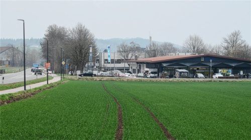 Direkt neben dem Edeka-Markt an der Staatsstraße in Feldkirchen-Westerham soll ein neues Nahversorgungszentrum entstehen. Foto  Merk