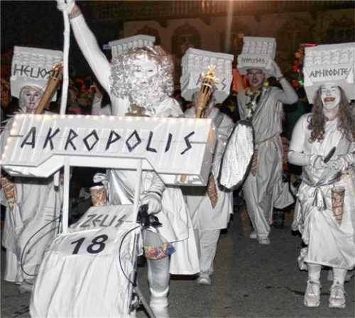Griechische Säulen von der Akropolis.
