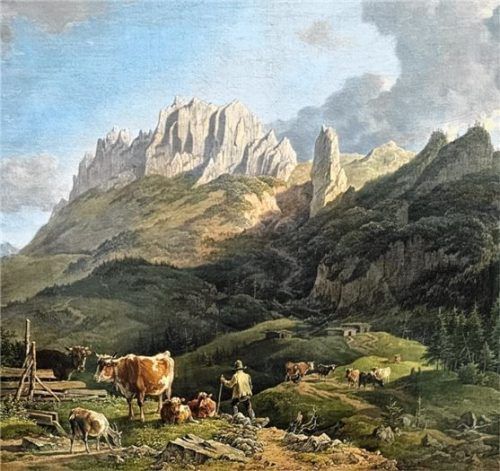 Max Joseph Wagenbauer: „Almlandschaft mit Kampenwand“ (1826/1827). Foto gärtner
