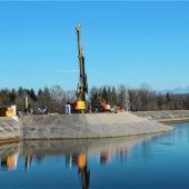 Am Rückhaltebecken wird wieder gebaut