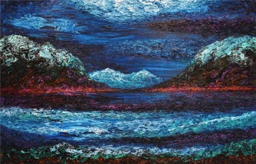 Ansgar Skiba: „Blaue Stunde“, Öl auf Leinwand (2013).