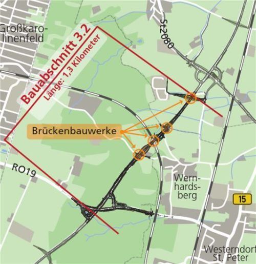 Der Abschnitt 3.2 ist der finale Abschnitt der Westtangente. Im September soll er fertig sein. Klinger