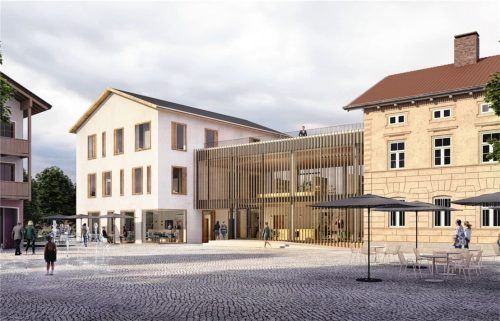 Das Dorf-Café soll ein wichtiger Teil der neuen Dorfmitte in Feldkirchen-Westerham werden. H2M Architekten, München/Kulmbach