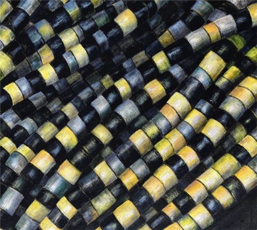 Die Malerin Elisabeth Mehrl spürt in ihren Arbeiten den vielen Bedeutungsebenen von Schmuck nach. Foto re