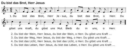 Die Melodie stammt aus der Sammlung Gabler (1890). Text aus Gebeten, Neufassung und Notenschrift. EBES-Volksmusik.