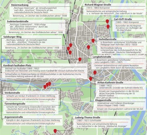 Einige Straßennamen, über die in nächster Zeit noch einmal diskutiert werden soll. Klinger