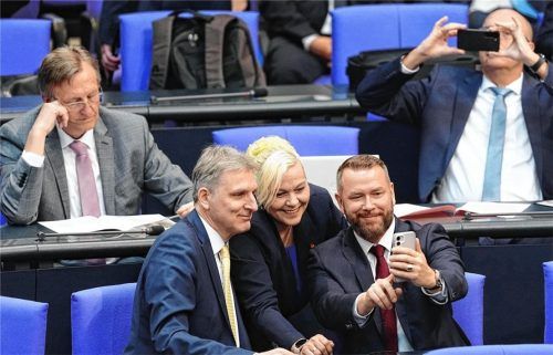 AfD-Abgeordnete bei der konstituierenden Sitzung des Bundestages im März 2025. Foto Kay Nietfeld/dpa