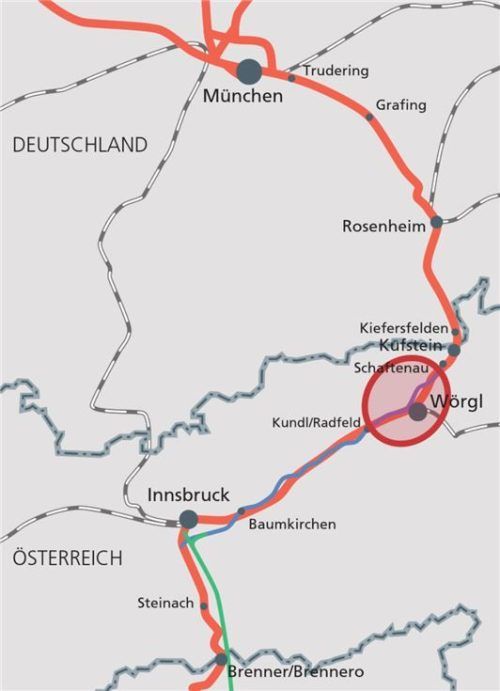 Bei Wörgl in Tirol verzögert sich der Bau des Nordzulaufs geschätzt um zwei Jahre. Klinger