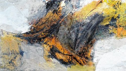 Carina Schreiner: Mixed media auf Leinwand (2025).