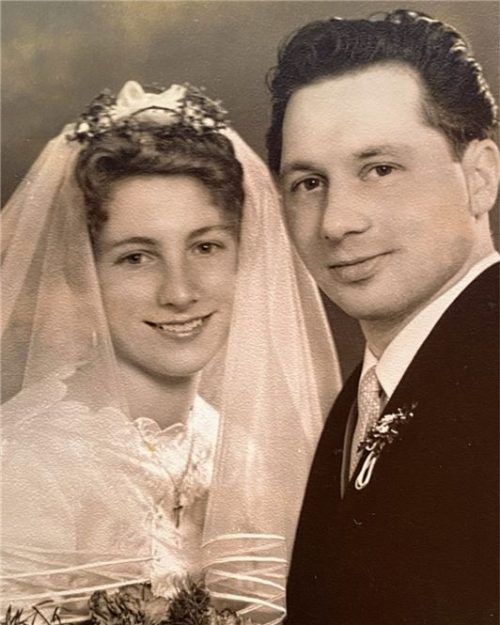 Diamantene Hochzeit: Das Brautpaar Maria und Sebastian Wallner am Tag der kirchlichen Vermählung am 8. Mai 1965. Foto  Archiv Wallner