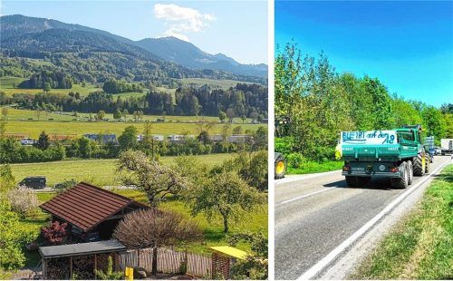 Die Baustelle bei Rohrdorf führt dazu, dass zahlreiche Autos und Lkw durch Frasdorf rollen.Fotos Re