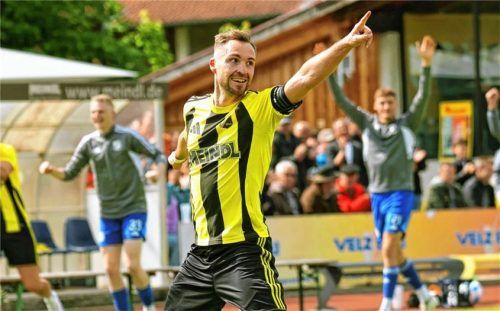 Kirchanschörings Kapitän Manuel Omelanowsky schloss in der internen Torschützenliste noch zu Jonas Kronbichler auf.Foto mb.presse