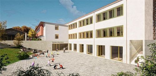 So könnte der Südwesten der MES-Schule aussehen.Planungsgruppe Strasser