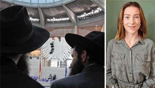 Zwei Rabbiner verfolgen Ende 2012 die Bundestagsdebatte über die gesetzlichen Vorgaben zu Beschneidungen in Deutschland. Franziska Heywinkel (33) aus dem Landkreis Rosenheim ist die aktuelle Gesetzgebung dazu ein Dorn im Auge. Fotos dpa/Franziska Heywinkel