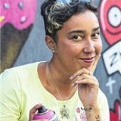 Buntes auf Beton in São Paulo