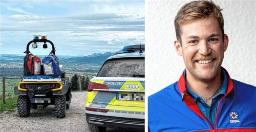 Bergwacht-Einsatzleiter Leonhard Hanrieder (rechts) berichtet über die Suche nach zwei Jungs, an der auch die Polizei beteiligt war (Symbolfoto links). Foto Bergwacht Bad Feilnbach/Bergwacht Reit im Winkl
