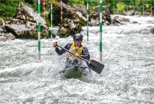 Bronze beim Heimspiel: Marian Arnu fuhr im Canadier auf das Podest.Foto re