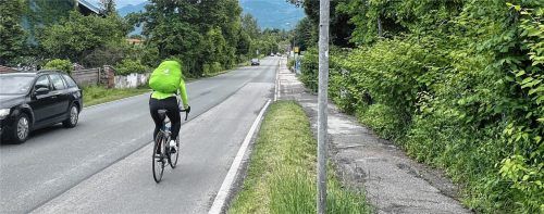 Der Radweg aus Rimsting endet am Ortseingang von Prien Foto Anita Berger