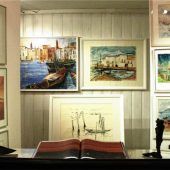 „Sinnbild Boot“ im Atelierfenster