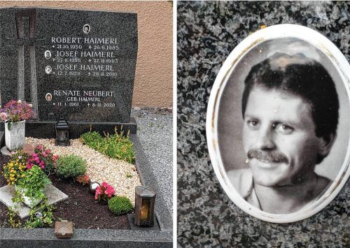 Robert Haimerl (25) aus Kolbermoor verunglückte am 26. Juni 1985 tödlich beim Aufbau eines Zeltes für das Bier- und Weinfest des FC Bichler. Er fand auf dem Alten Friedhof in Kolbermoor seine letzte Ruhe. Foto Weinzierl