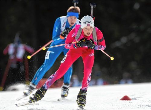 2016 war Florian Lipowitz (vorne) noch im Biathlon aktiv – hier läuft der heutige Radprofi beim Deutschlandpokal in Ruhpolding.Foto Ernst Wukits