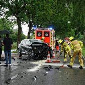 Frontalzusammenstoß zweier Pkw bei Übersee