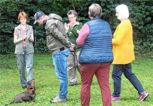 Als vorbildliche Dackeldame ignorierte „Zilly vom Brandl“ die Nebengeräusche und folgte ausschließlich ihrem Herrn, Peter Schneebichler. Foto strim