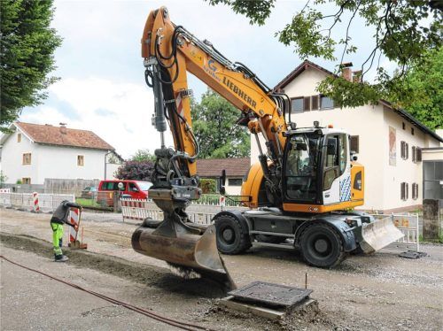 An der Flurstraße in Kolbermoor wird seit Ende April fleißig gearbeitet. Foto Riediger
