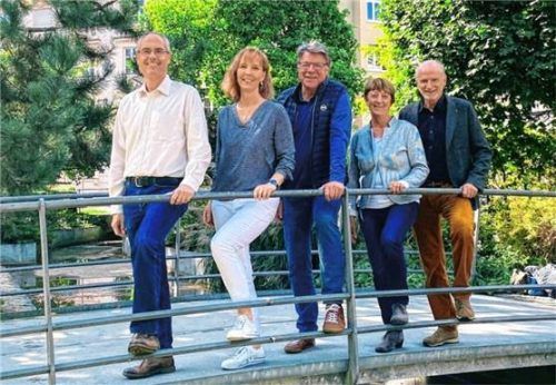 Der Con-Brio-Vorstand: (von links) Kassier Robert Ott, Vorsitzende Celia Klein, Schriftführer Christian Rieger, Dritte Vorsitzende Waltraud Rohde sowie Zweiter Vorsitzender Jürgen Austermann.Foto re