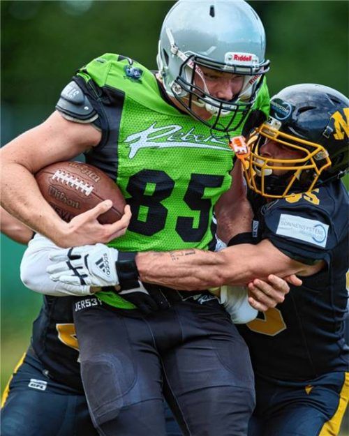 Die Footballer der Rosenheims Rebels hatten gegen München keine Chance.Foto Ages-Alexander Gerhardt