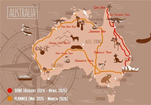 Die Reiseroute: Insgesamt dauert der Trip 18 Monate. TimetoRide.de