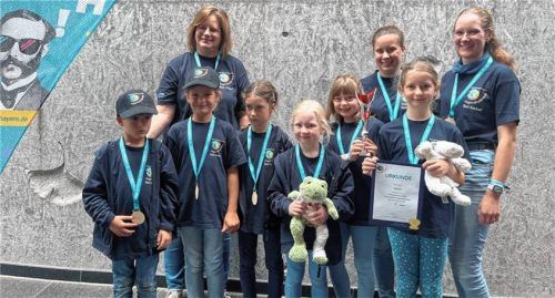 Die Siegergruppe in der Altersstufe Bambini (6 bis 9 Jahre) kommt aus Rosenheim.Foto BRJK