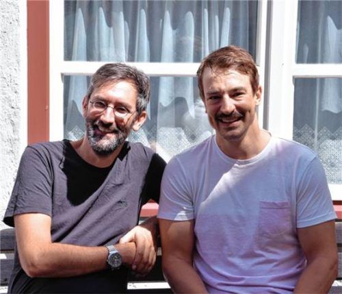 Haben ein ungewöhnliches Filmprojekt umgesetzt: Regisseur Christoph Baumann (links) und sein Hauptdarsteller Sebastian Fischer.Foto re