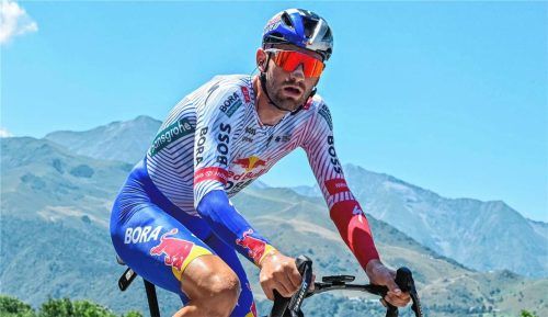 Jordi Meeus verpasste den Etappensieg für Red Bull-BORA-hansgrohe nur um wenige Zentimeter. Foto IMAGO/Jan De Meuleneir