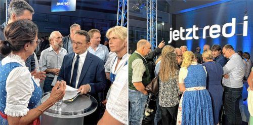 Ulrich Lange (Bild links) und Katharina Schulze (Bild rechts) gingen ins persönliche Gespräch mit den Bürgern. Fotos Huber