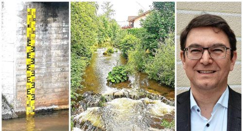 Wasserknappheit im Landkreis Traunstein: Keine Entwarnung trotz Regen? Der Leiter des Wasserwirtschaftsamts Traunstein, Bernhard Lederer (rechts) im Gespräch über die Lage in der Region. Foto  Langenwalter/ Lederer