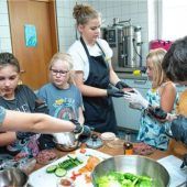 Selbst gemachte Burger im Pfarrheim