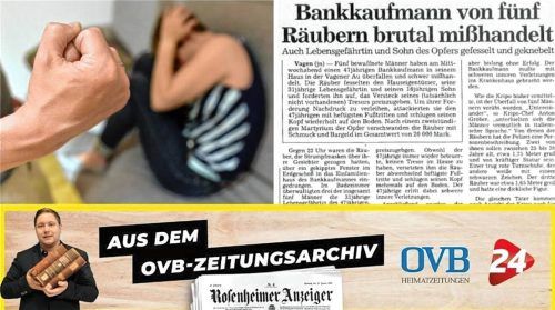 Der Artikel mit der ersten Meldung zum brutalen Überfall in der Vagener Au im Oberbayerischen Volksblatt (OVB) vom 11. März 1994. Foto ovb/dpa