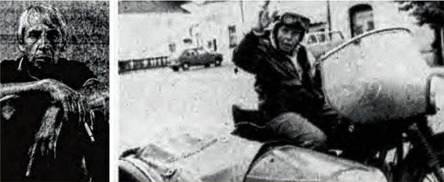 „Die Bildhauerin Louise Stomps“, ein Bild aus dem Porträt von Elisabeth Reichert in der Wasserburger Zeitung vom 11. Oktober 1975. Rechts: Ein Foto der Rosenheimer Fotografin Margrit Jacobi aus der Ausgabe vom 28. Januar 1989. Repros Stadtarchiv Rosenheim