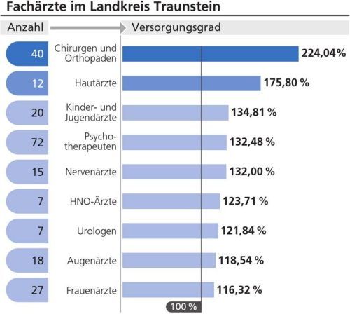 Geht es nach der Statistik, ist der Landkreis Traunstein bestens versorgt. Klinger