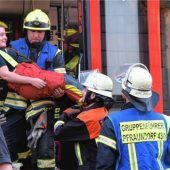 Zugunfall-Übung auf gesperrter Strecke
