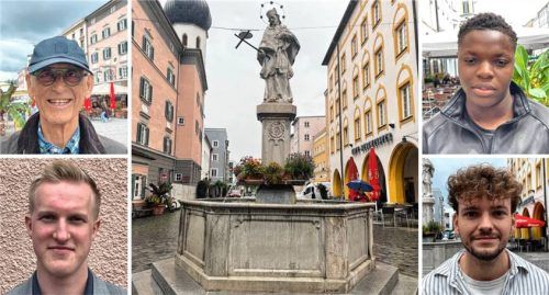 Mal wieder Regen am Max-Josefs-Platz: Diese vier Rosenheimer kennen spannende Tipps für nasse Tage. Foto Mukendi