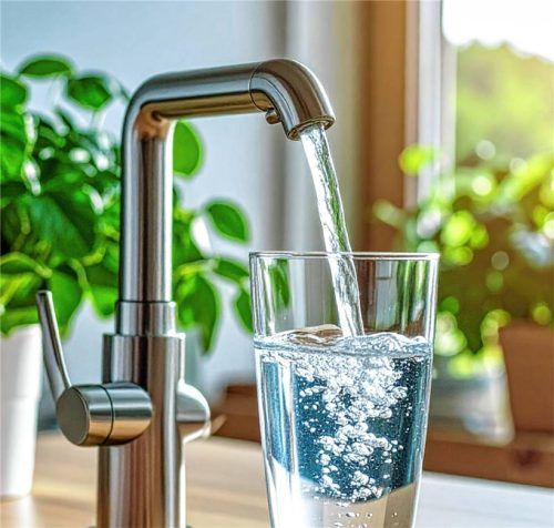 Trinkwasser aus der Leitung – heute eine Selbstverständlichkeit. Doch so einfach ist das nicht. Unterwössen nimmt dafür eine Bürgschaft von 1,7 Millionen Euro auf.Foto dpa