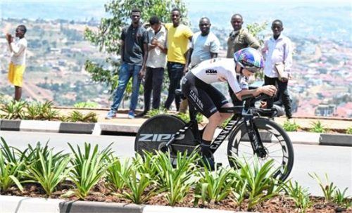 Antonia Niedermaier beim Einzelzeitfahren der Damen in Kigali.Foto Imago