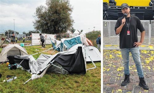 Aufgrund des Unwetters musste Echelon-Veranstalter Patrick Gallenmüller das elektronische Musikfestival frühzeitig abbrechen. Foto Reisner/Instagram