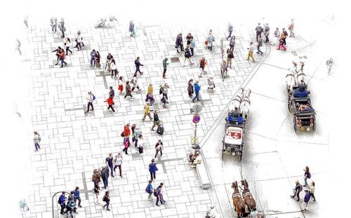 Dem Fotografen Peter Stetefeld hat es die Vogelperspektive angetan: „Stephansplatz in Wien“.Foto re