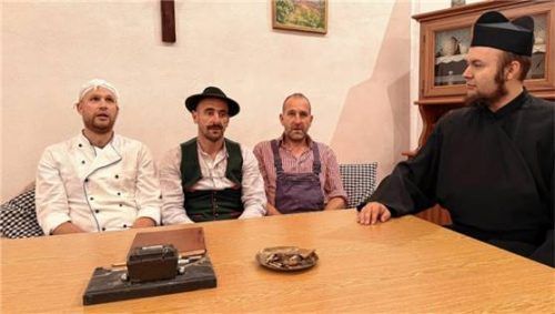 Die drei „Dorfheiligen“ suchen geistlichen Beistand. Foto RE