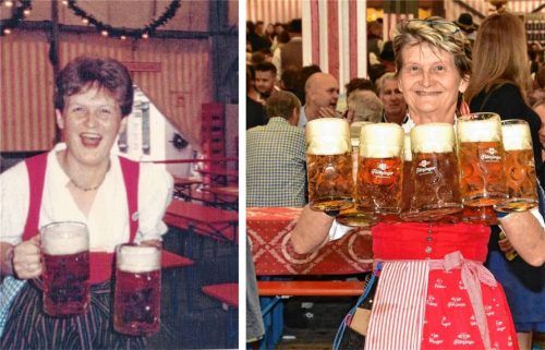 Die Freude überträgt sie: Irmi Huber-Einsiedler ist mit Spaß bei der Arbeit und möchte den Gästen eine schöne Zeit bereiten. Foto privat und Peter Schlecker