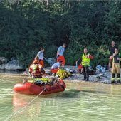 Schwierige Rettung an der Mangfall